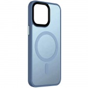 TPU+PC чохол Metal Buttons with MagSafe Colorful для Apple iPhone 14 (6.1") Блакитний / Sierra Blue