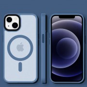 TPU+PC чохол Metal Buttons with MagSafe Colorful для Apple iPhone 14 (6.1"), Блакитний
