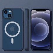 TPU+PC чохол Metal Buttons with MagSafe Colorful для Apple iPhone 14 (6.1"), Синій