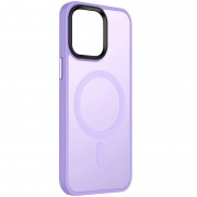 TPU+PC чохол Metal Buttons with MagSafe Colorful для Apple iPhone 14 (6.1") Бузковий / Light Purple