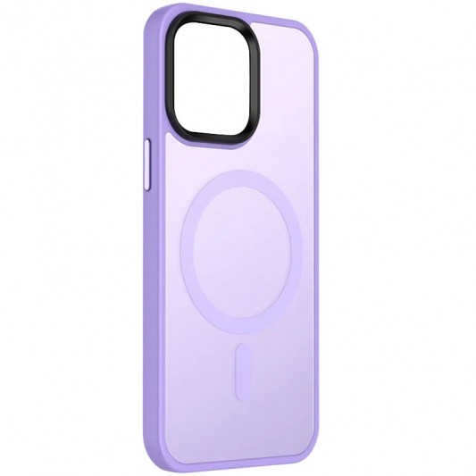 TPU+PC чохол Metal Buttons with MagSafe Colorful для Apple iPhone 14 (6.1") Бузковий / Light Purple