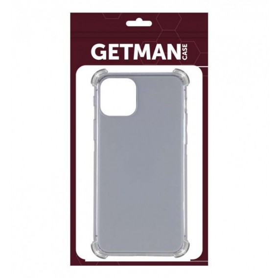 TPU чохол GETMAN Ease logo посилені кути для Apple iPhone 12 Pro / 12 (6.1"), Сірий (прозорий)