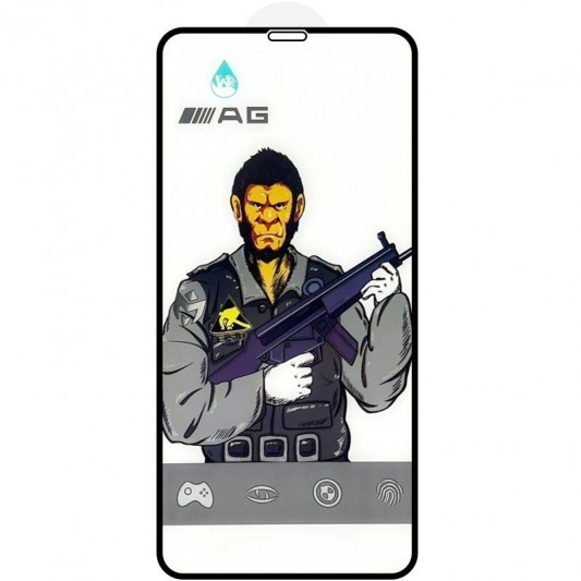 Захисне скло 5D Anti-static Matte (тех.пак) для Apple iPhone 12 Pro Max (6.7") Чорний