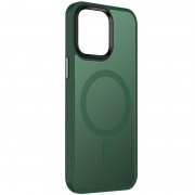 TPU+PC чохол Metal Buttons with MagSafe Colorful для Apple iPhone 13 (6.1") Зелений / Dark Green