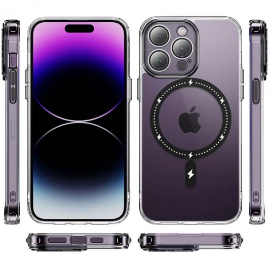 Чохол TPU+PC Colorful with MagSafe для Apple iPhone 14 Pro (6.1") Black - зображення 2 