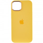 Чехол Silicone Case Metal Buttons (AA) для Apple iPhone 12 Pro/12 (6.1"), Желтый / Sunglow