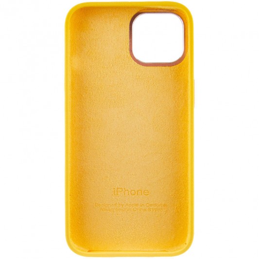 Чехол Silicone Case Metal Buttons (AA) для Apple iPhone 12 Pro / 12 (6.1") Желтый / Sunglow - изображение 3