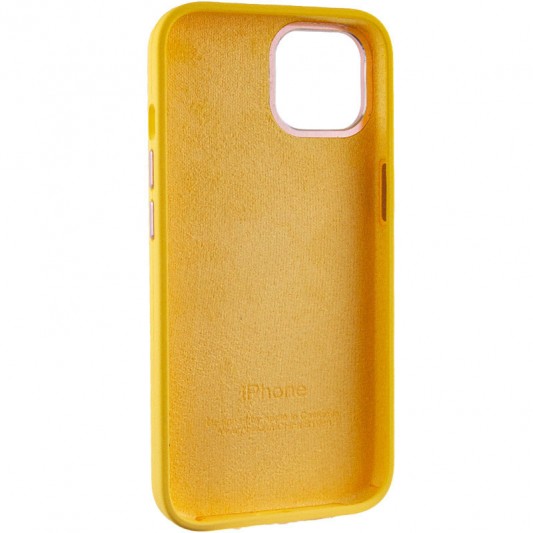 Чехол Silicone Case Metal Buttons (AA) для Apple iPhone 12 Pro / 12 (6.1") Желтый / Sunglow - изображение 5