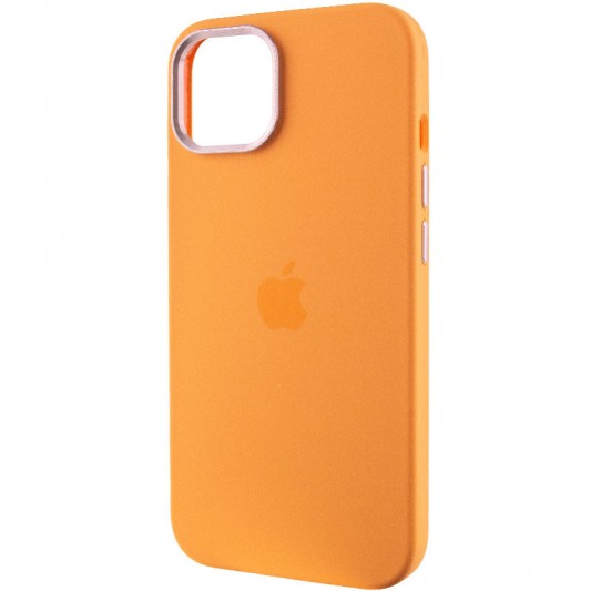 Чехол Silicone Case Metal Buttons (AA) для Apple iPhone 12 Pro / 12 (6.1") Оранжевый / Marigold - изображение 2