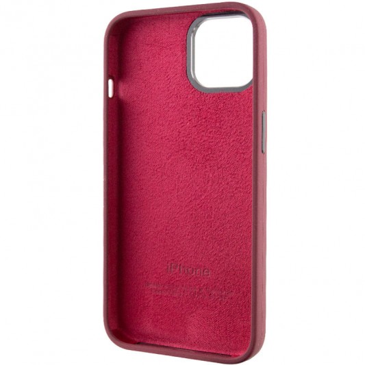 Чохол Silicone Case Metal Buttons (AA) для Apple iPhone 12 Pro Max (6.7") Бордовий / Plum - зображення 4 