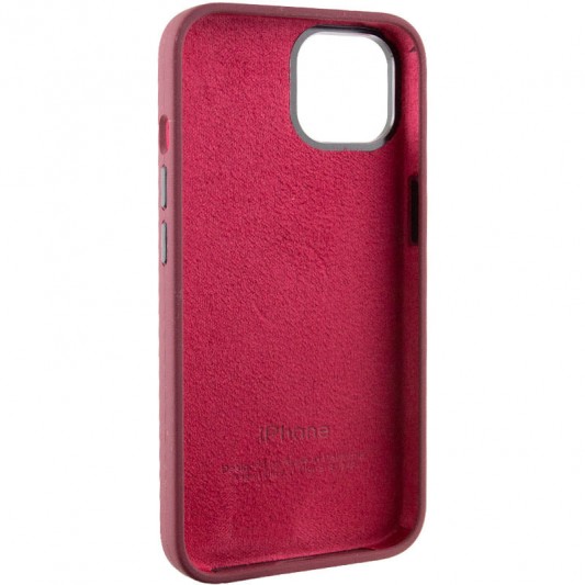 Чохол Silicone Case Metal Buttons (AA) для Apple iPhone 12 Pro Max (6.7") Бордовий / Plum - зображення 5 