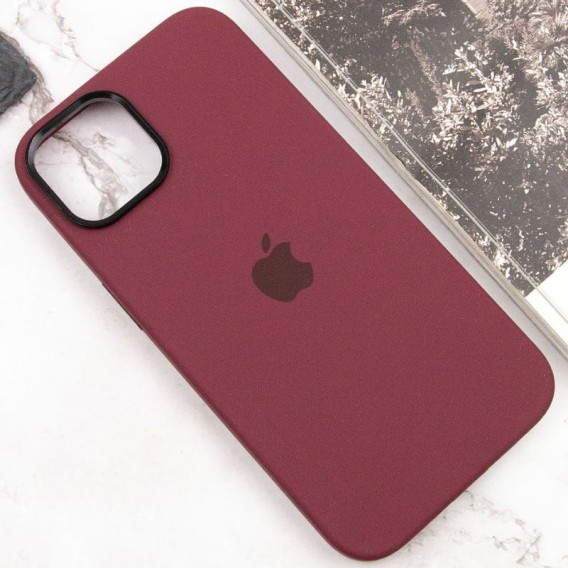 Чохол Silicone Case Metal Buttons (AA) для Apple iPhone 12 Pro Max (6.7"), Бордовий / Plum