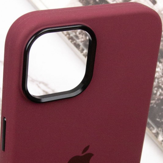 Чохол Silicone Case Metal Buttons (AA) для Apple iPhone 12 Pro Max (6.7") Бордовий / Plum - зображення 7 