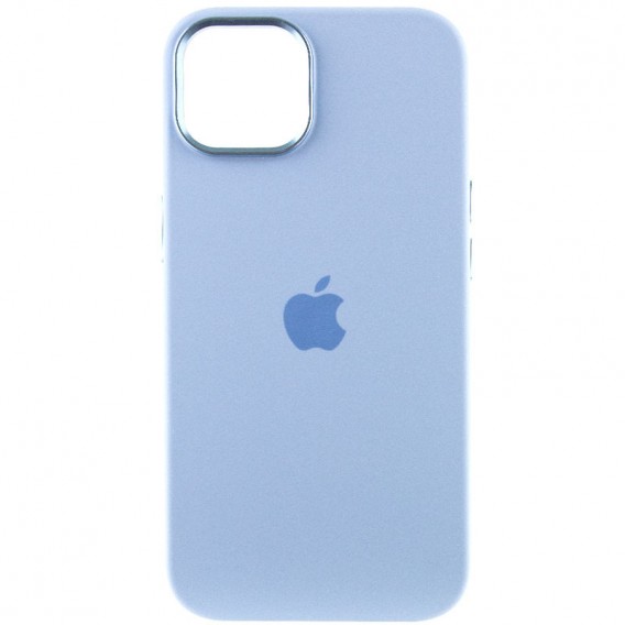 Чохол Silicone Case Metal Buttons (AA) для Apple iPhone 12 Pro Max (6.7"), Блакитний / Blue Fog
