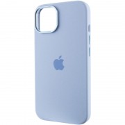 Чохол Silicone Case Metal Buttons (AA) для Apple iPhone 12 Pro Max (6.7"), Блакитний / Blue Fog