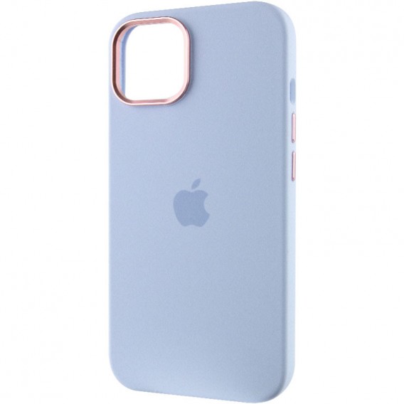 Чохол Silicone Case Metal Buttons (AA) для Apple iPhone 12 Pro Max (6.7"), Блакитний / Cloud Blue