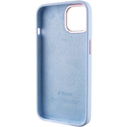 Чохол Silicone Case Metal Buttons (AA) для Apple iPhone 12 Pro Max (6.7") Блакитний / Cloud Blue - зображення 4 