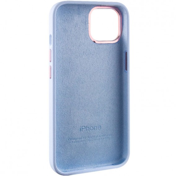 Чохол Silicone Case Metal Buttons (AA) для Apple iPhone 12 Pro Max (6.7"), Блакитний / Cloud Blue