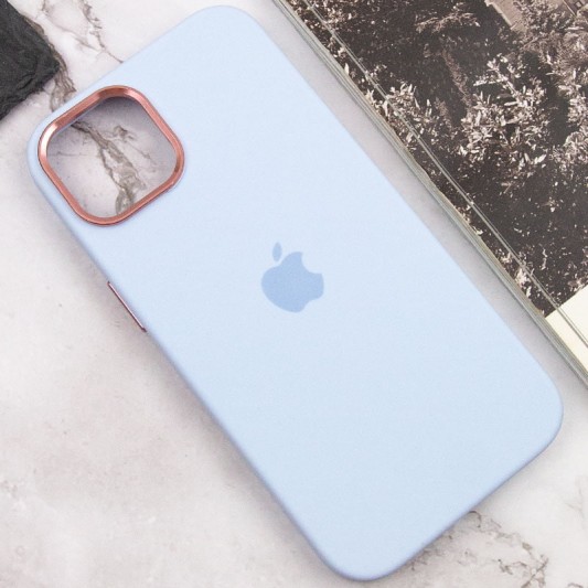 Чохол Silicone Case Metal Buttons (AA) для Apple iPhone 12 Pro Max (6.7") Блакитний / Cloud Blue - зображення 6 
