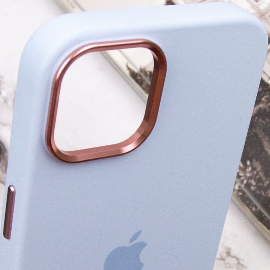 Чохол Silicone Case Metal Buttons (AA) для Apple iPhone 12 Pro Max (6.7") Блакитний / Cloud Blue - зображення 7 