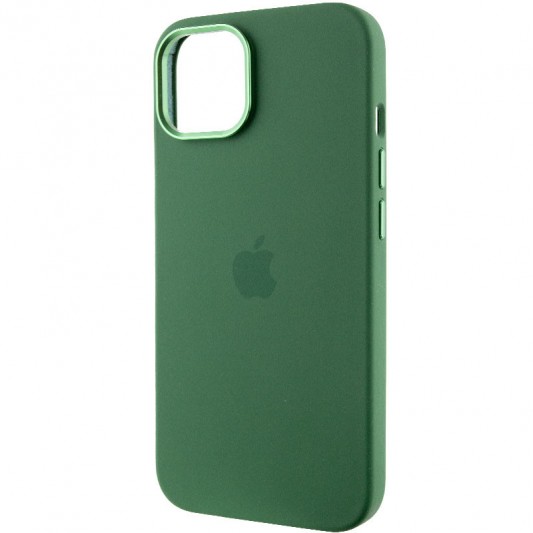 Чохол Silicone Case Metal Buttons (AA) для Apple iPhone 12 Pro Max (6.7") Зелений / Clover - зображення 2 