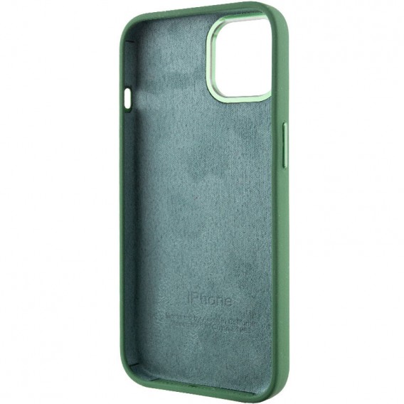 Чохол Silicone Case Metal Buttons (AA) для Apple iPhone 12 Pro Max (6.7"), Зелений / Clover
