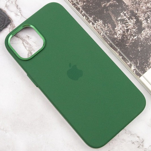 Чохол Silicone Case Metal Buttons (AA) для Apple iPhone 12 Pro Max (6.7") Зелений / Clover - зображення 6 