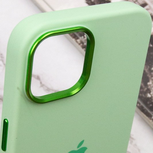 Чохол Silicone Case Metal Buttons (AA) для Apple iPhone 12 Pro Max (6.7") Зелений / Pistachio - зображення 7 