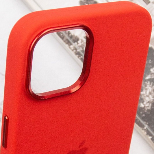 Чохол Silicone Case Metal Buttons (AA) для Apple iPhone 12 Pro Max (6.7") Червоний / Red - зображення 7 