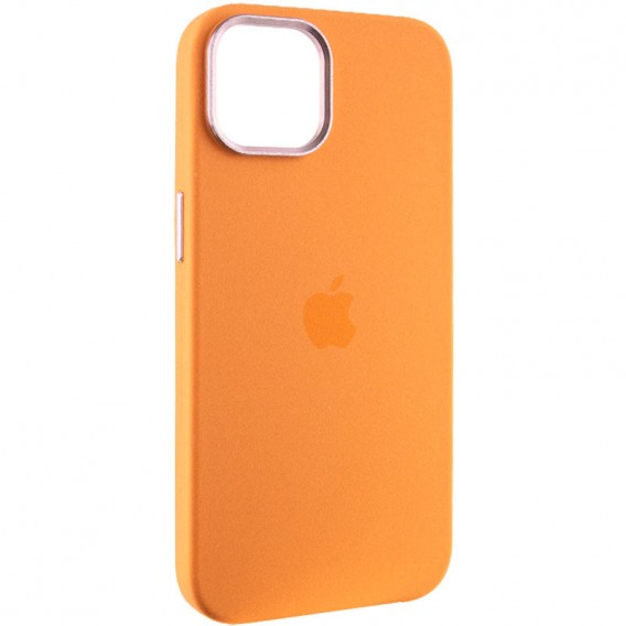 Чохол Silicone Case Metal Buttons (AA) для Apple iPhone 12 Pro Max (6.7"), Помаранчевий / Marigold