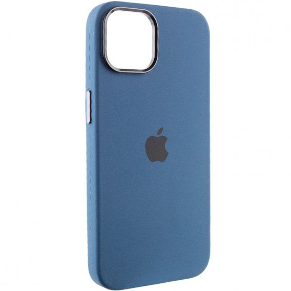 Чехол Silicone Case Metal Buttons (AA) для Apple iPhone 12 Pro Max (6.7"), Синий / StromBlue