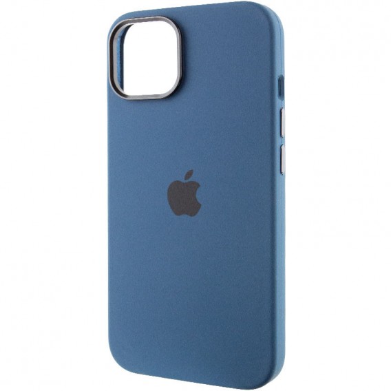 Чехол Silicone Case Metal Buttons (AA) для Apple iPhone 12 Pro Max (6.7"), Синий / StromBlue