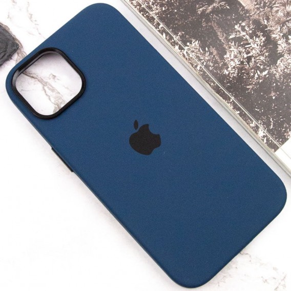 Чехол Silicone Case Metal Buttons (AA) для Apple iPhone 12 Pro Max (6.7"), Синий / StromBlue