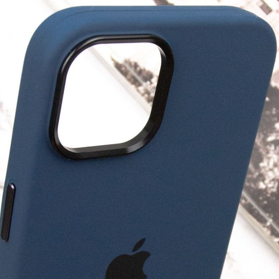 Чехол Silicone Case Metal Buttons (AA) для Apple iPhone 12 Pro Max (6.7"), Синий / StromBlue