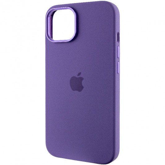 Чохол Silicone Case Metal Buttons (AA) для Apple iPhone 12 Pro Max (6.7") Фіолетовий / Iris - зображення 2 