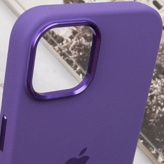 Чохол Silicone Case Metal Buttons (AA) для Apple iPhone 12 Pro Max (6.7") Фіолетовий / Iris - зображення 7 