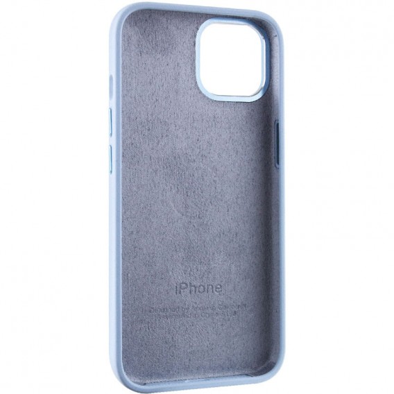 Чохол Silicone Case Metal Buttons (AA) для Apple iPhone 13 (6.1"), Блакитний / Blue Fog