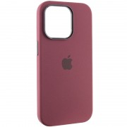 Чехол Silicone Case Metal Buttons (AA) для Apple iPhone 13 Pro (6.1") Бордовый / Plum