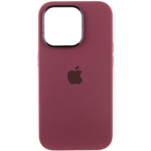 Чехол Silicone Case Metal Buttons (AA) для Apple iPhone 13 Pro (6.1") Бордовый / Plum - изображение 1