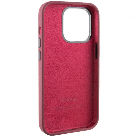 Чехол Silicone Case Metal Buttons (AA) для Apple iPhone 13 Pro (6.1") Бордовый / Plum - изображение 5
