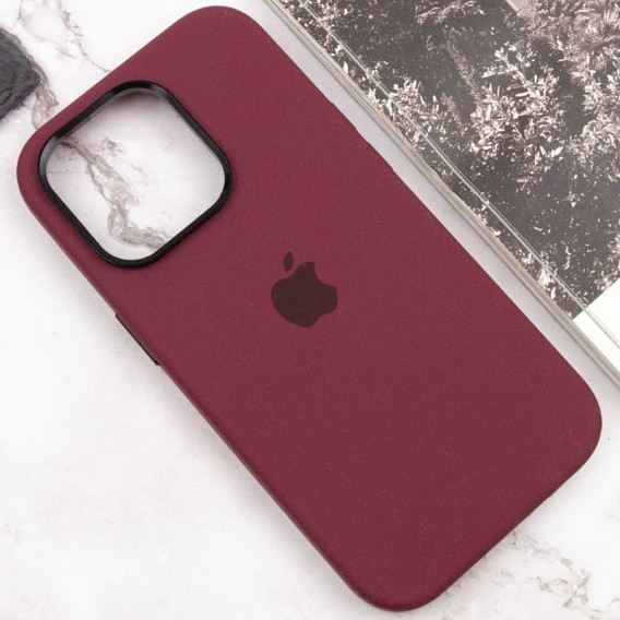 Чохол Silicone Case Metal Buttons (AA) для Apple iPhone 13 Pro (6.1"), Бордовий / Plum