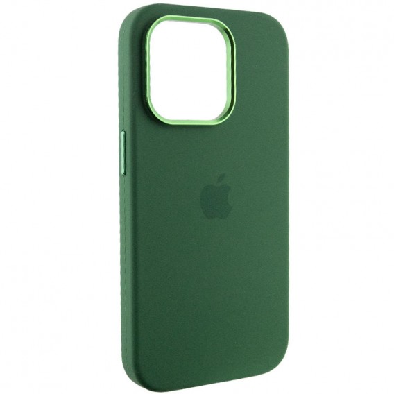 Чохол Silicone Case Metal Buttons (AA) для Apple iPhone 13 Pro (6.1"), Зелений / Clover