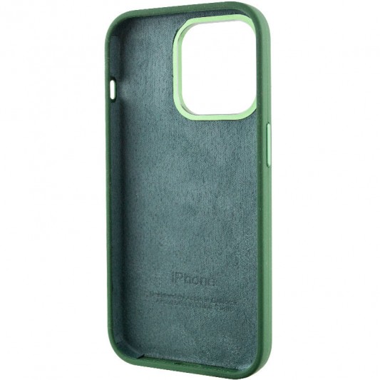 Чехол Silicone Case Metal Buttons (AA) для Apple iPhone 13 Pro (6.1") Зеленый / Clover - изображение 4
