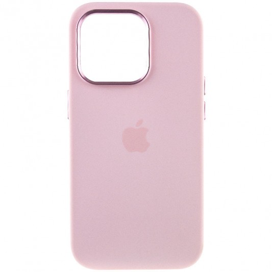 Чехол Silicone Case Metal Buttons (AA) для Apple iPhone 13 Pro (6.1") Розовый / Chalk Pink - изображение 1