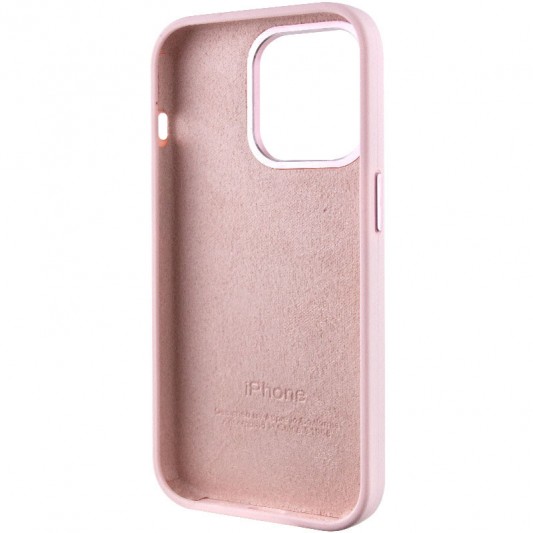 Чехол Silicone Case Metal Buttons (AA) для Apple iPhone 13 Pro (6.1") Розовый / Chalk Pink - изображение 4