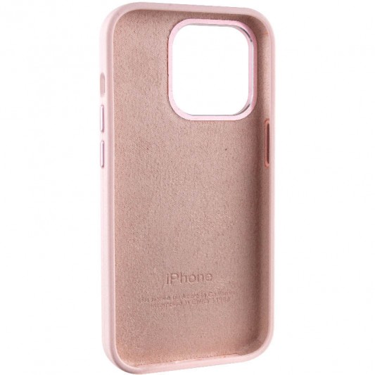 Чехол Silicone Case Metal Buttons (AA) для Apple iPhone 13 Pro (6.1") Розовый / Chalk Pink - изображение 5