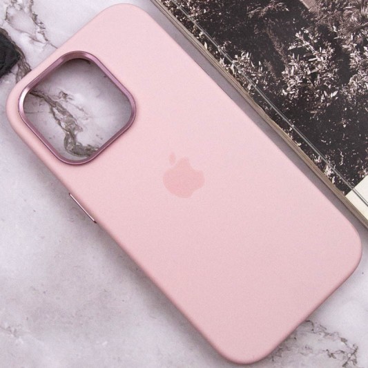 Чехол Silicone Case Metal Buttons (AA) для Apple iPhone 13 Pro (6.1") Розовый / Chalk Pink - изображение 6
