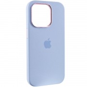 Чехол Silicone Case Metal Buttons (AA) для Apple iPhone 13 Pro Max (6.7") Голубой / Cloud Blue