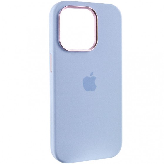 Чехол Silicone Case Metal Buttons (AA) для Apple iPhone 13 Pro Max (6.7") Голубой / Cloud Blue