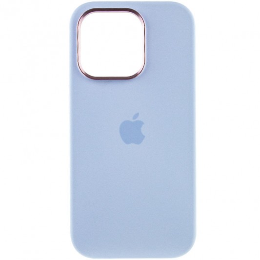 Чехол Silicone Case Metal Buttons (AA) для Apple iPhone 13 Pro Max (6.7") Голубой / Cloud Blue - изображение 1